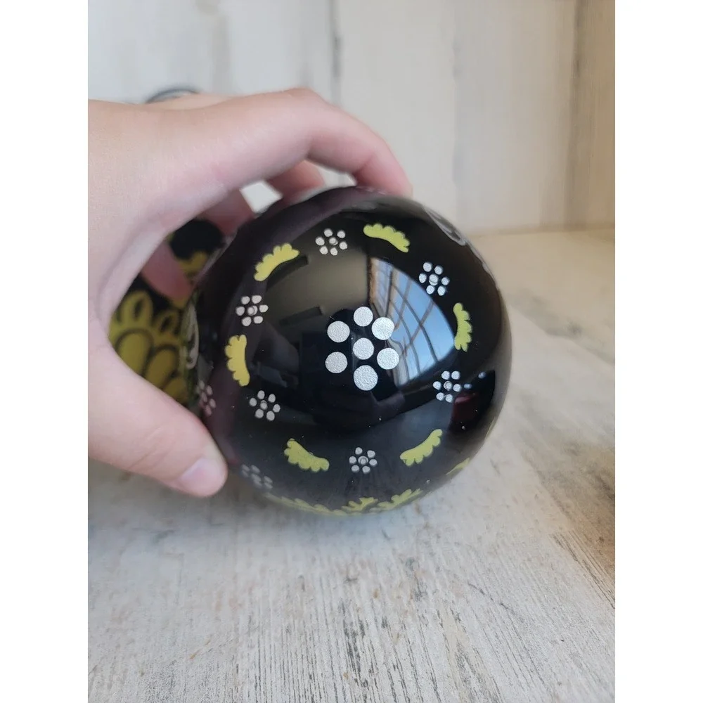 Vera Bradley light green black pattern ball ornament Xmas vintage unique